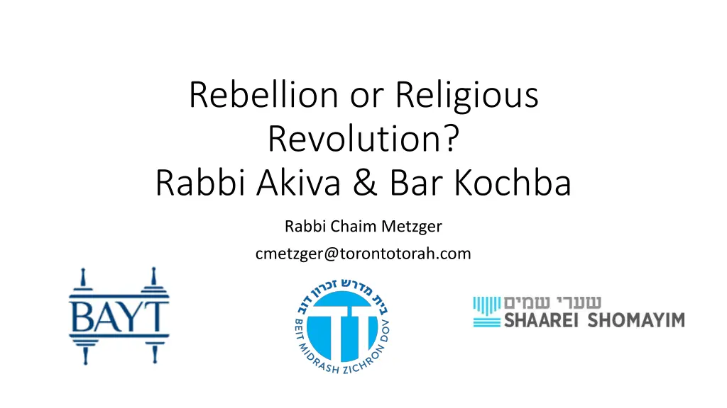 rebellion or religious revolution rabbi akiva n.w