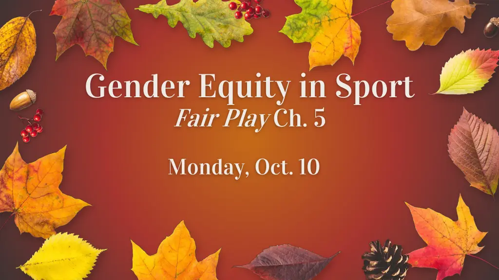 gender equity in sport fair play ch 5 n.w