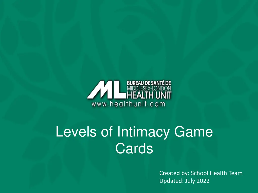 levels of intimacy game cards n.w