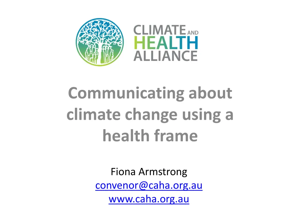 communicating about climate change using a health n.w