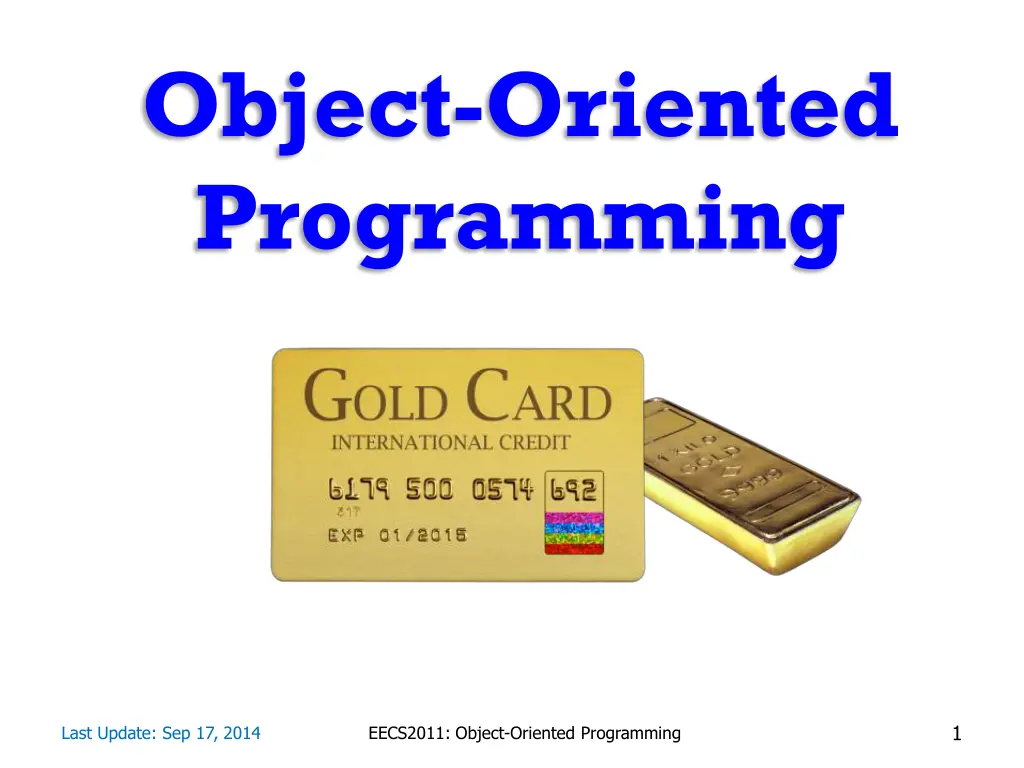 object oriented programming n.w