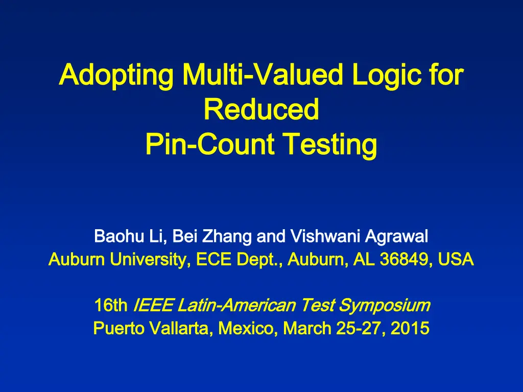 adopting multi adopting multi valued logic n.w