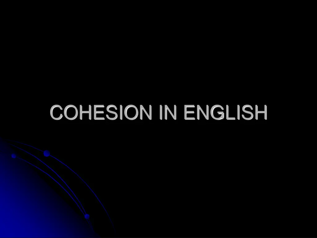 cohesion in english n.w