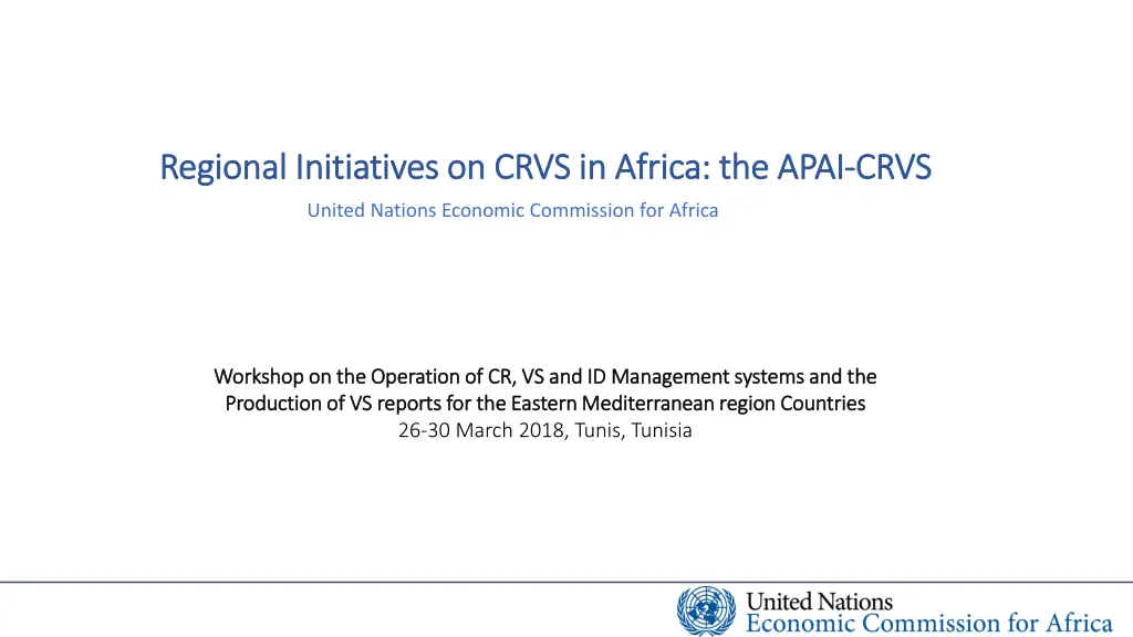 regional initiatives on crvs in africa the apai n.w