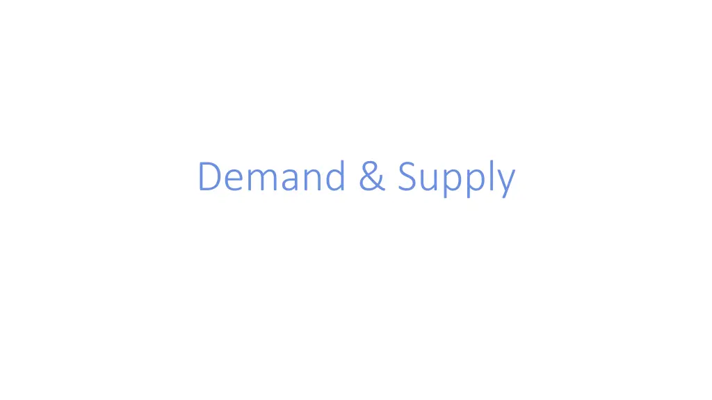 demand supply n.w