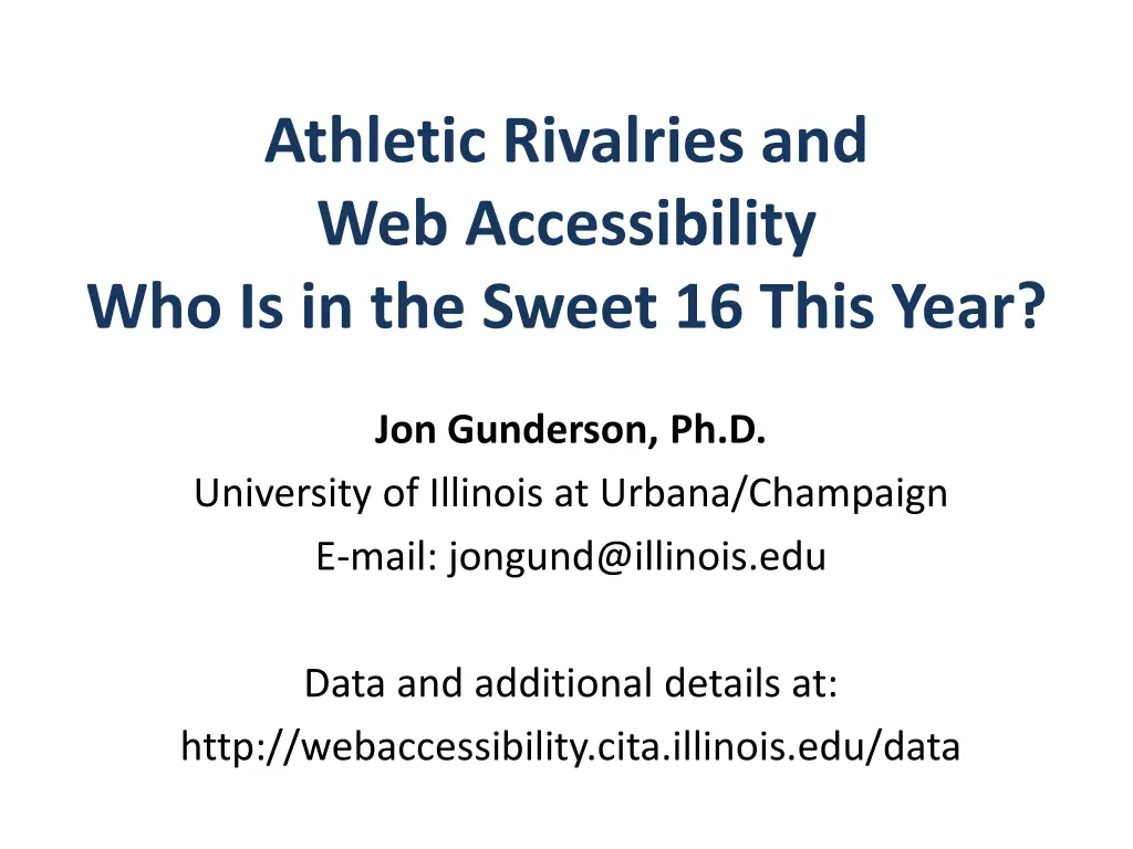 athletic rivalries and web accessibility n.w