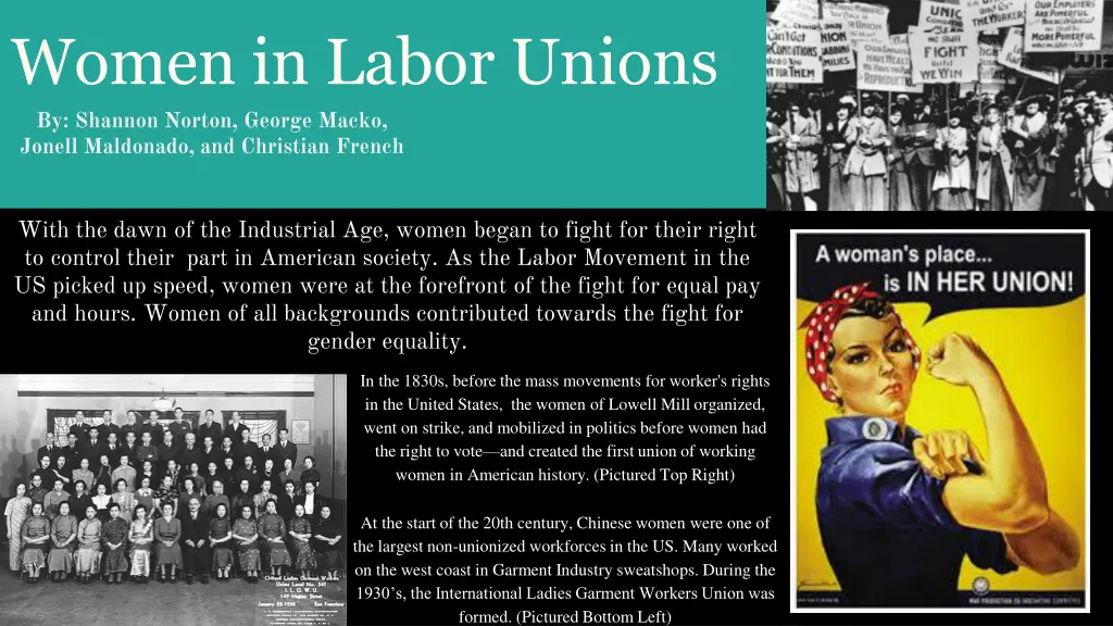 women in labor unions n.w