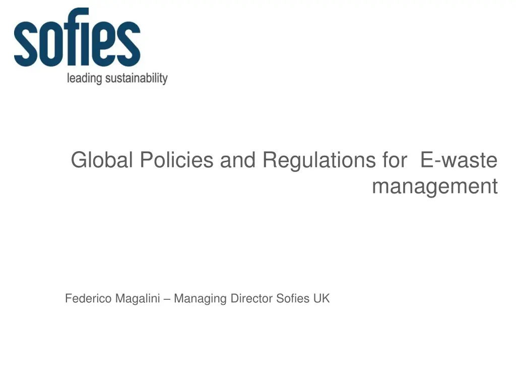 global policies and regulations for e waste n.w