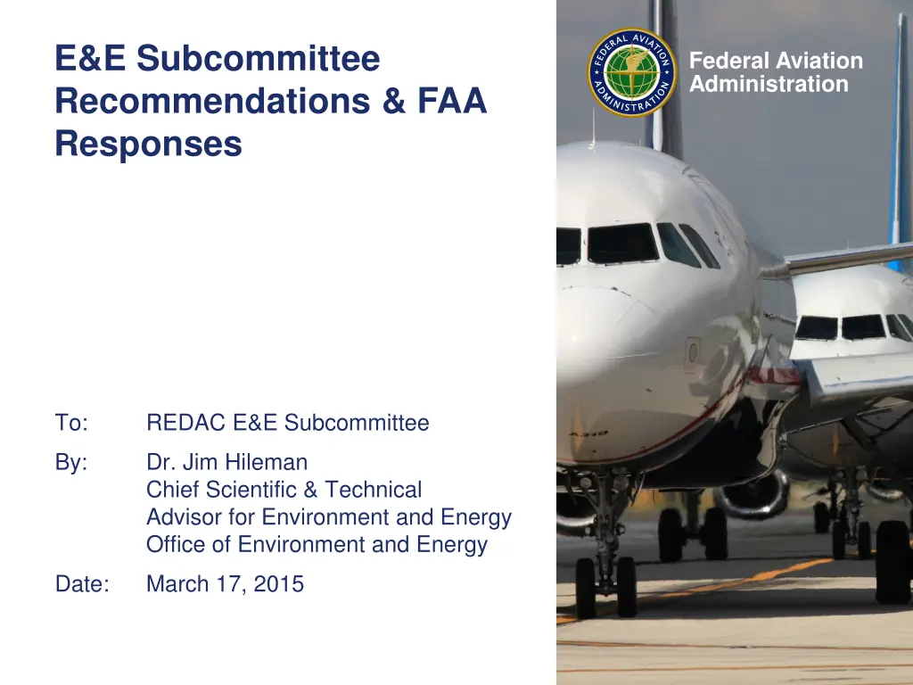 e e subcommittee recommendations faa responses n.w