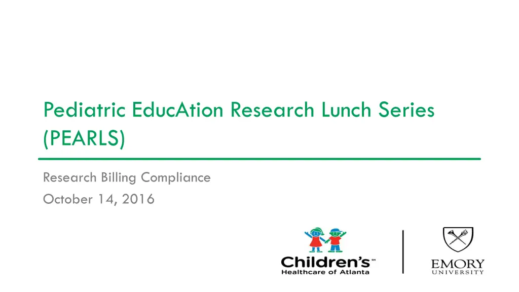 pediatric education research lunch series pearls n.w