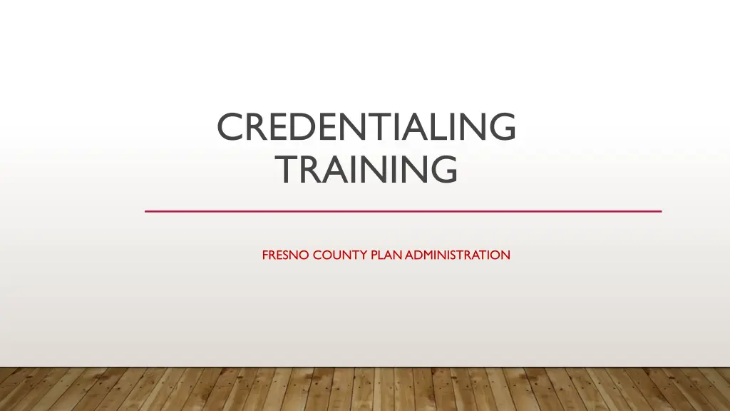 credentialing training n.w