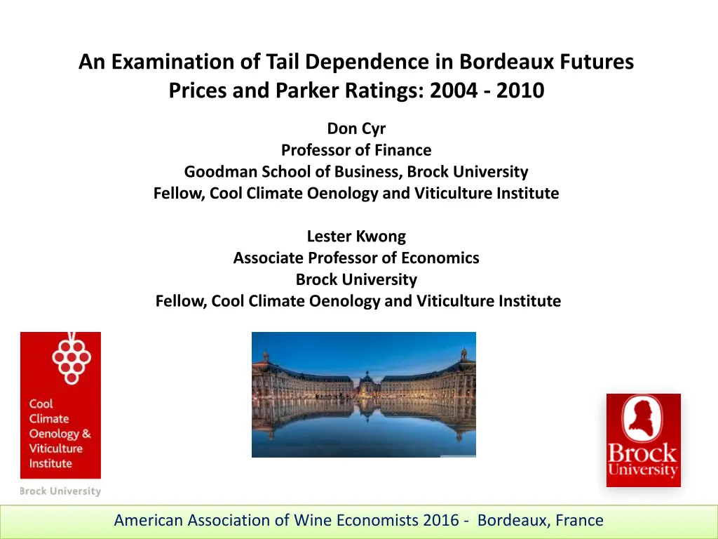 an examination of tail dependence in bordeaux n.w