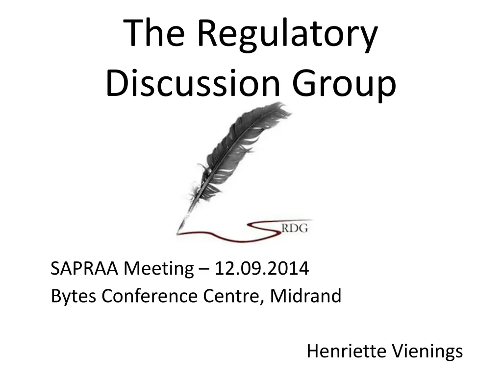 the regulatory discussion group n.w