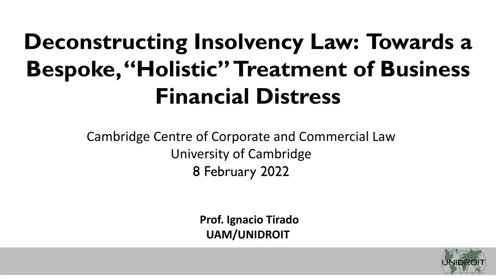 deconstructing insolvency law towards a bespoke n.w