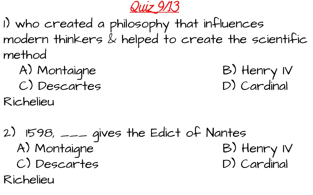 quiz 9 13 n.w