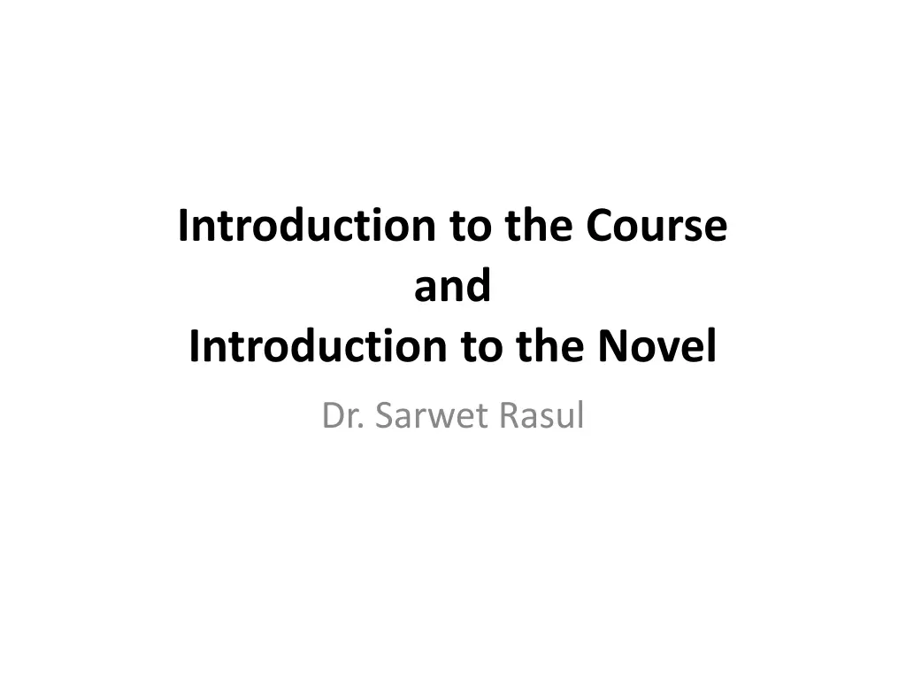 introduction to the course and introduction n.w