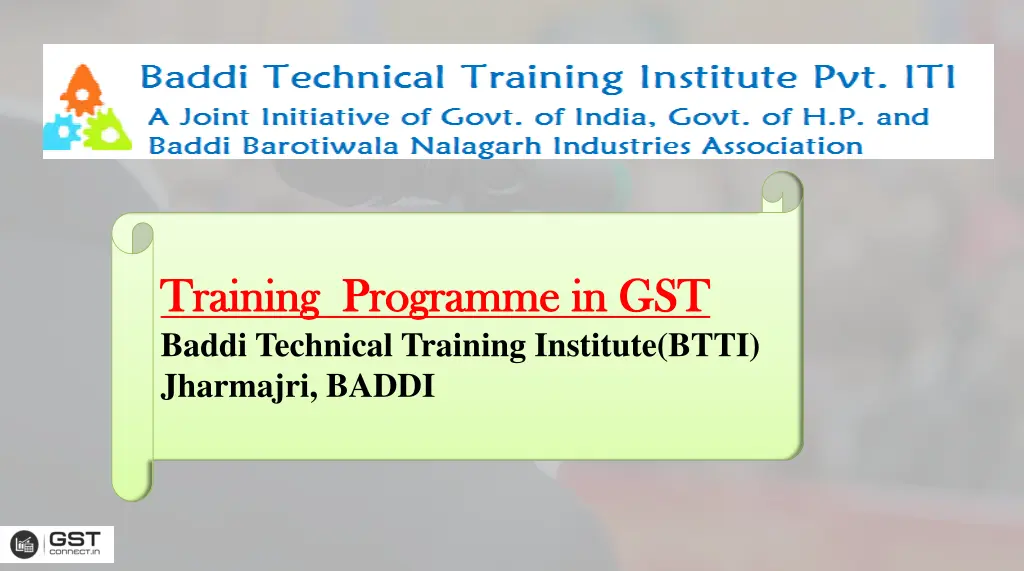 training programme in gst training programme n.w