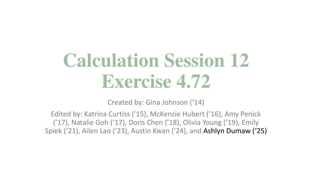 calculation session 12 exercise 4 72 n.w