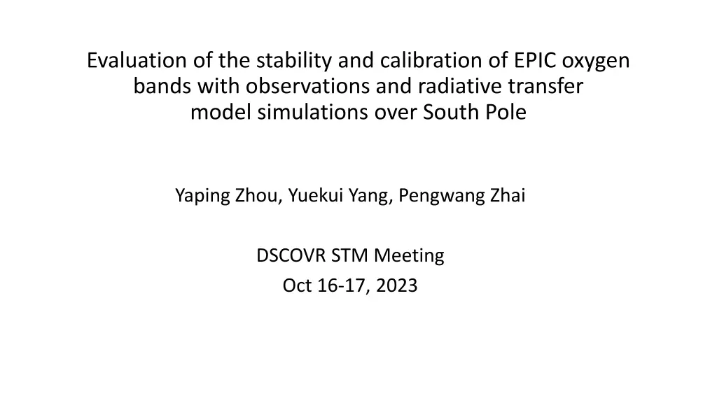 evaluation of the stability and calibration n.w