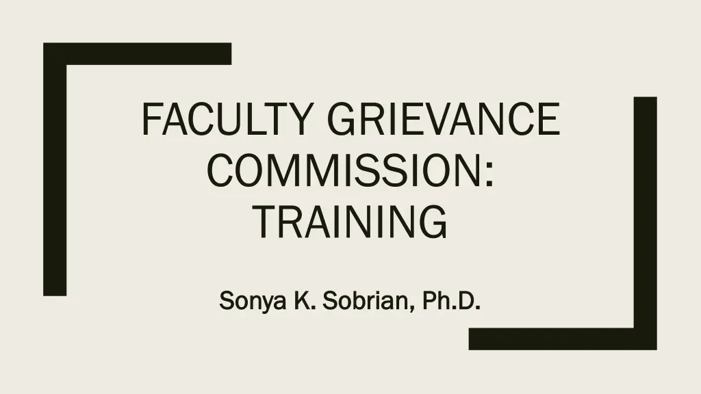 faculty grievance commission training n.w