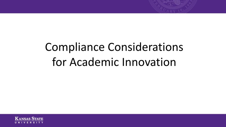 Compliance Considerations for Academic Innovation