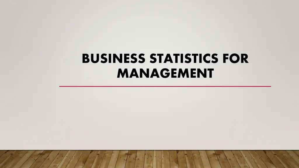 business statistics for management n.w