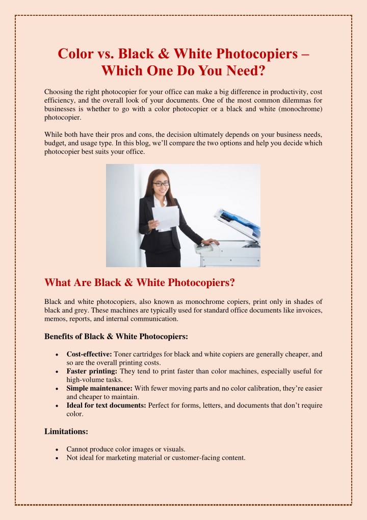 color vs black white photocopiers which n.w