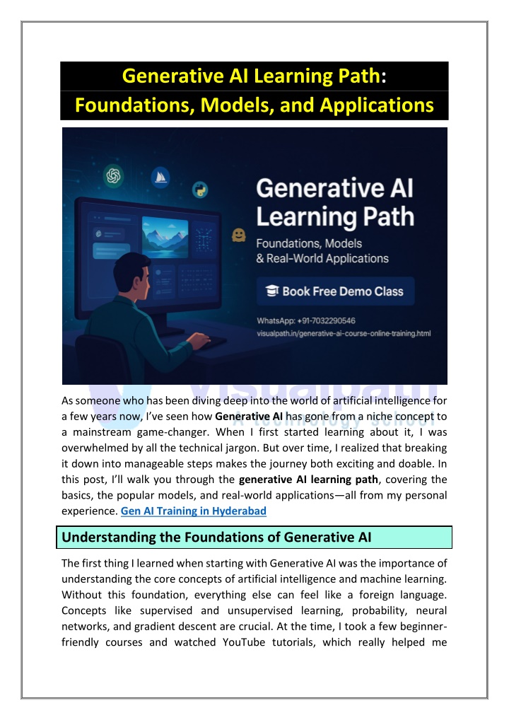 generative ai learning path foundations models n.w