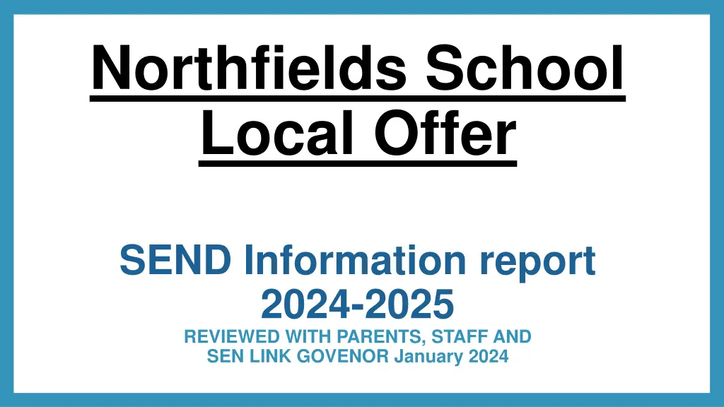 northfields school local offer n.w