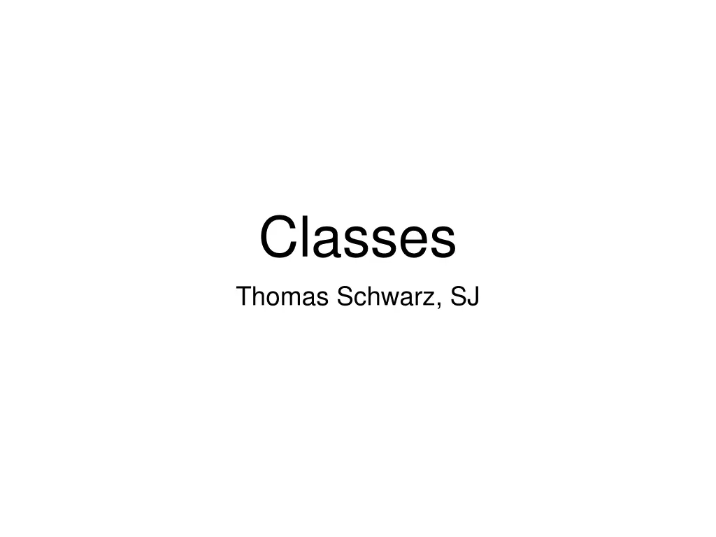 classes thomas schwarz sj n.w
