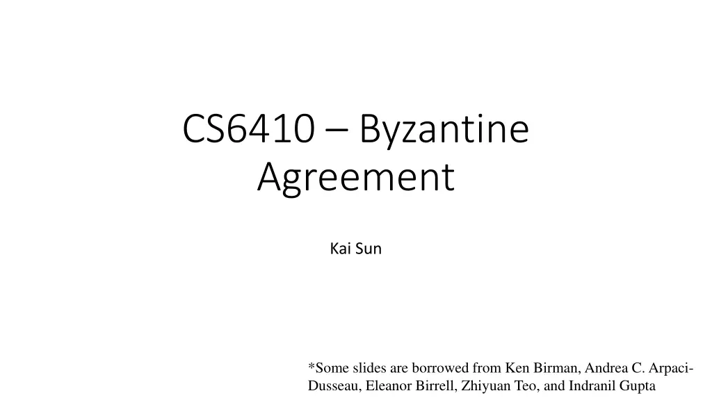 cs6410 byzantine agreement n.w