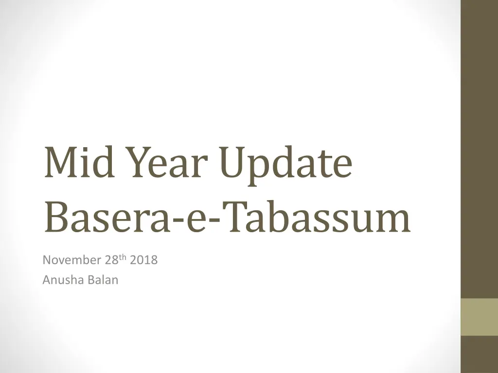mid year update basera e tabassum n.w