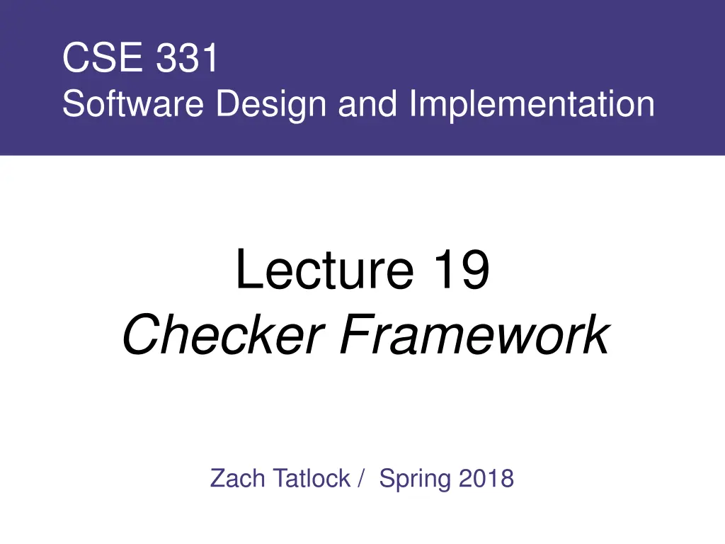 cse 331 software design and implementation n.w