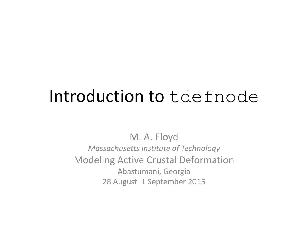 introduction to tdefnode n.w