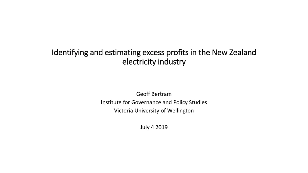 identifying and estimating excess profits n.w