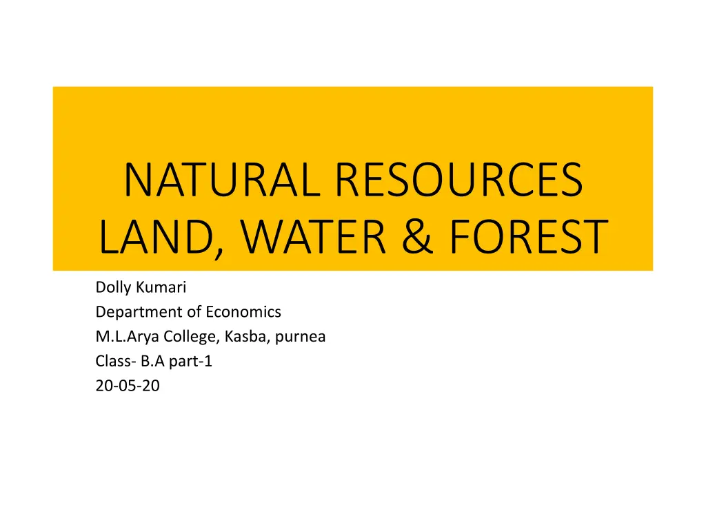 natural resources land water forest n.w