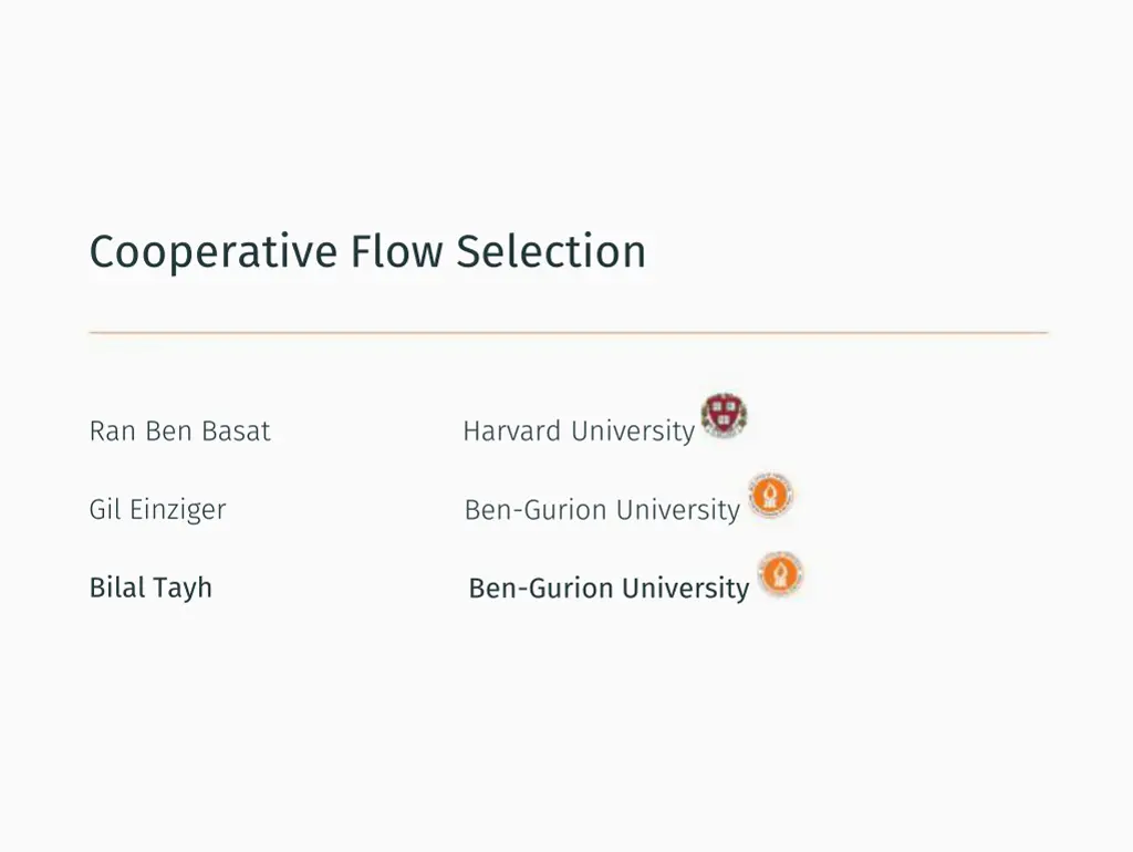 cooperative flow selection n.w