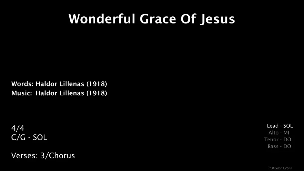 wonderful grace of jesus n.w