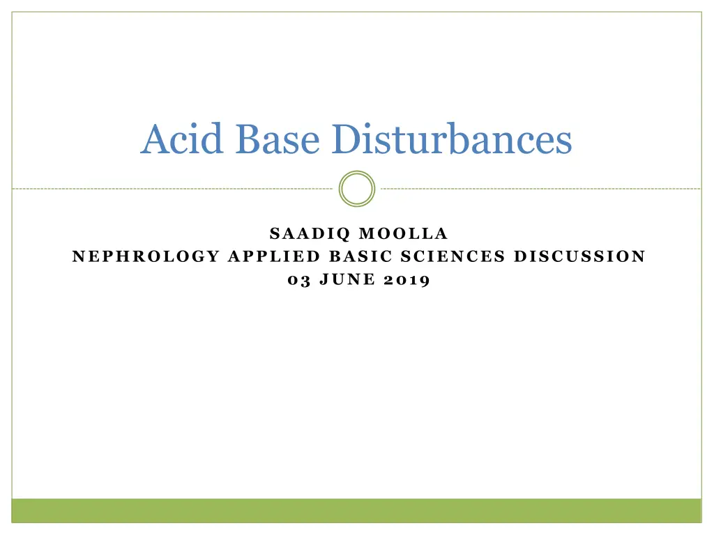 acid base disturbances n.w