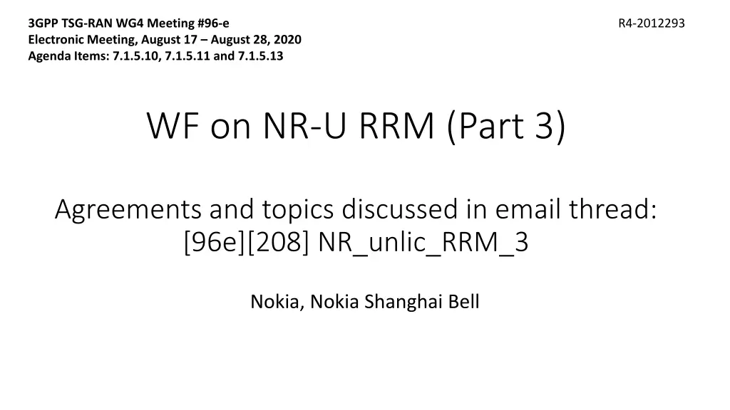 3gpp tsg ran wg4 meeting 96 e electronic meeting n.w