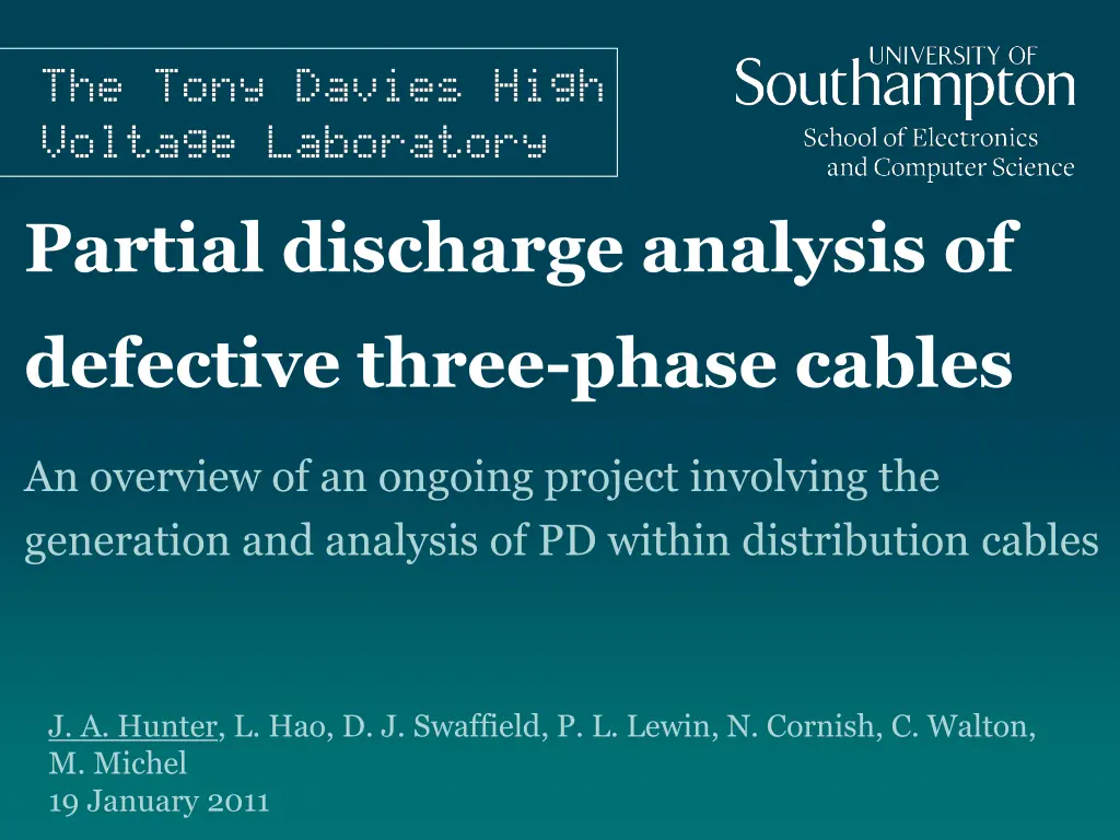 partial discharge analysis of n.w