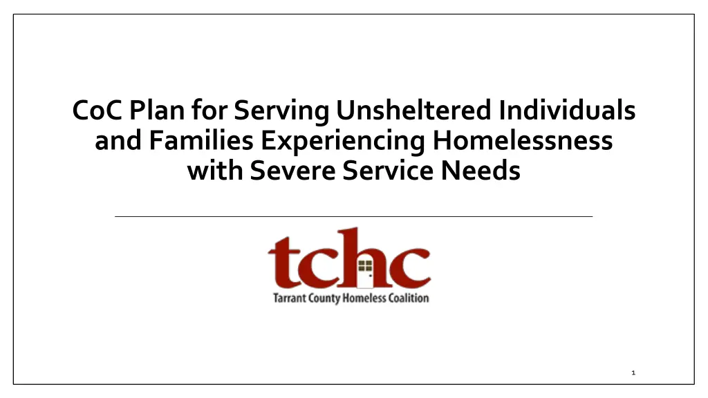 coc plan for serving unsheltered individuals n.w