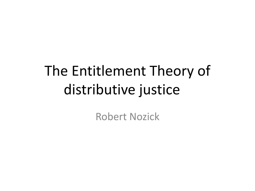 the entitlement theory of distributive justice n.w
