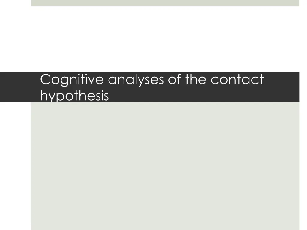 cognitive analyses of the contact hypothesis n.w