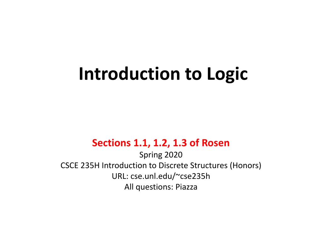 introduction to logic n.w