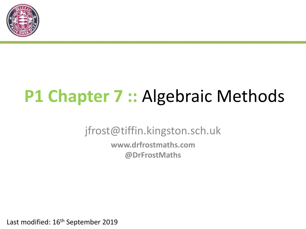 p1 chapter 7 algebraic methods n.w