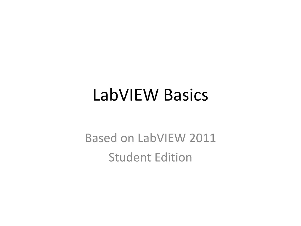 labview basics n.w