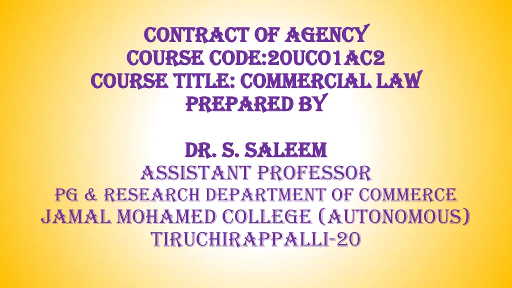 contract of agency contract of agency course code n.w