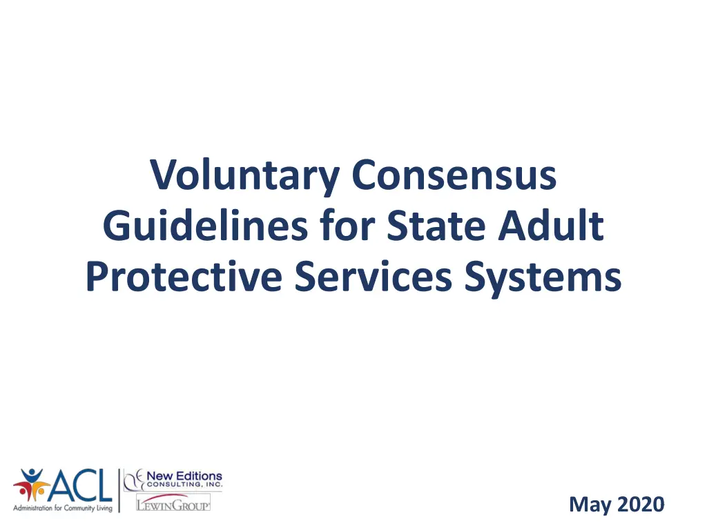voluntary consensus guidelines for state adult n.w