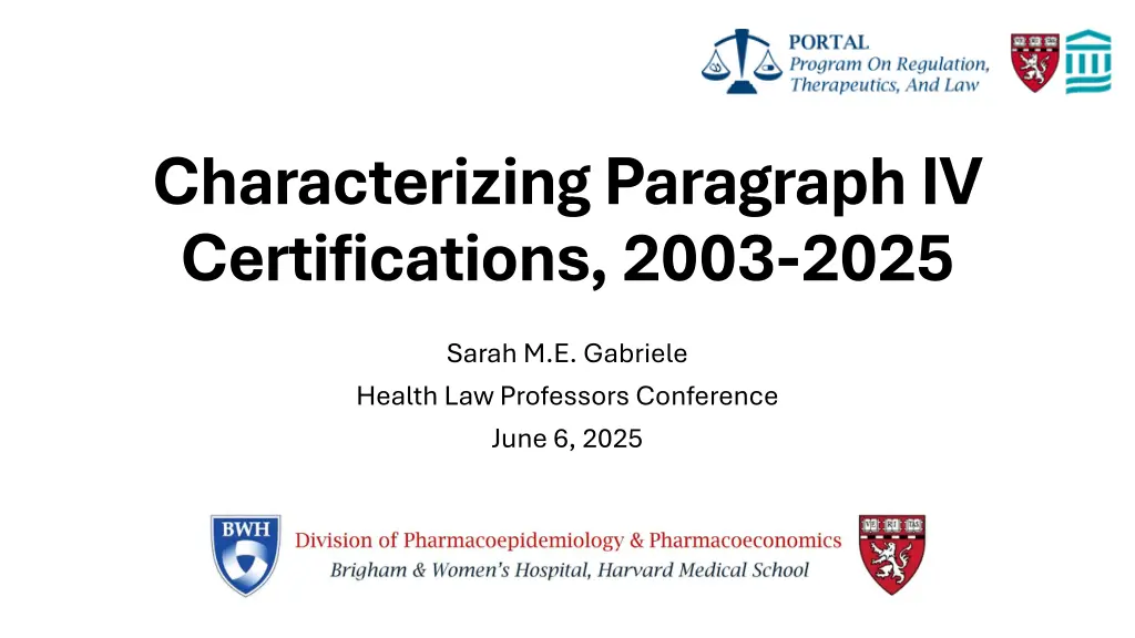 characterizing paragraph iv certifications 2003 n.w